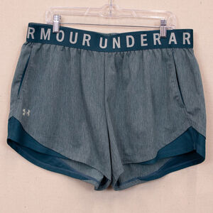 Under Armour Play Up 3.0 Twist teal shorts-1X